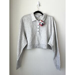 DSG Twitch + Allison Women's Favorite Fleece Henley Light Heather Large NWT